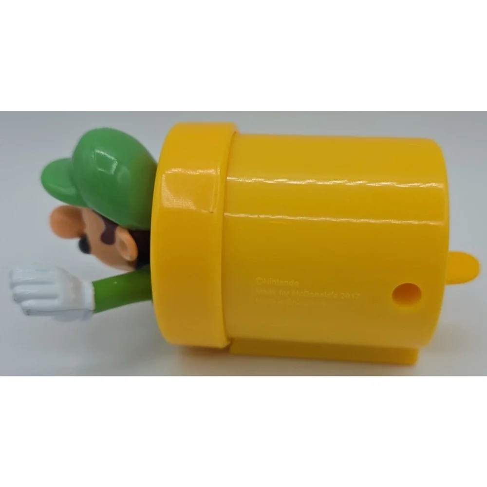 McDonald's Toy Nintendo Luigi in Warp Pipe Figurine Slide Launcher (2017)